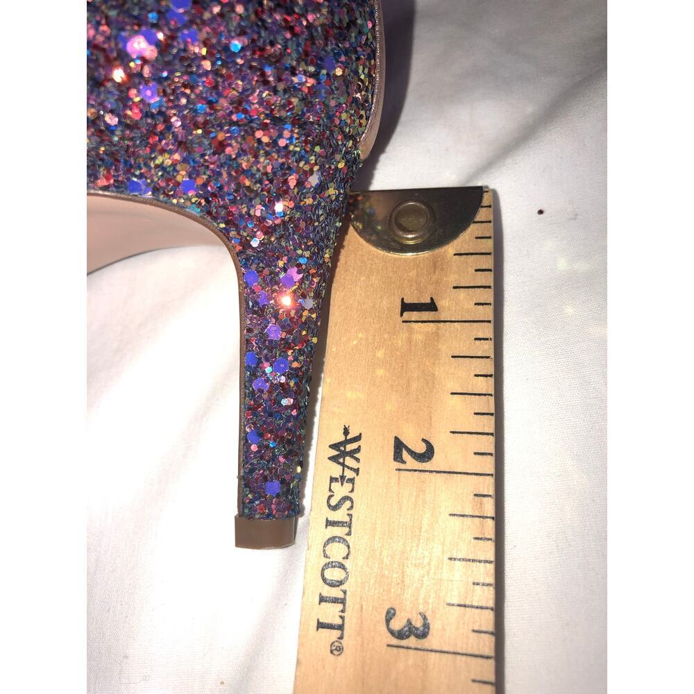 Jcrew D'Orsay Pump Glitter Size 8.5 Pink Green Holographic Wedding Formal Fairy - Picture 8 of 12